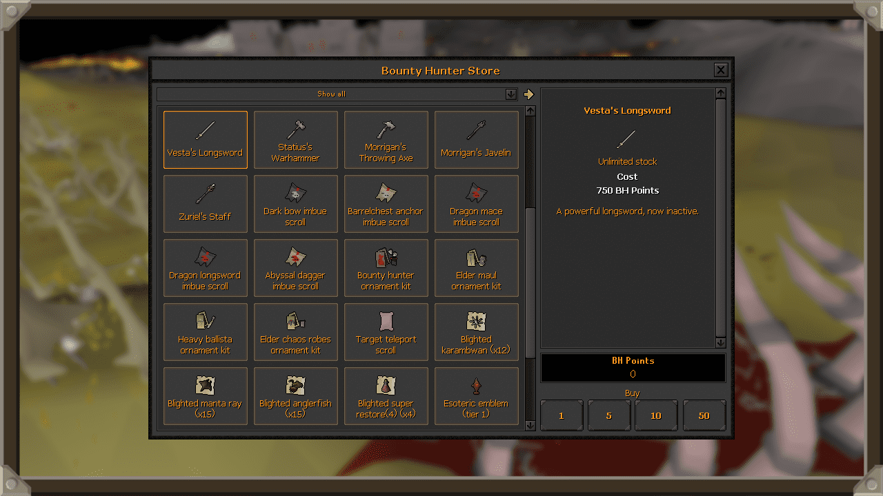 Bounty Hunter Points Emblem Tier Rewards OSRS Old School